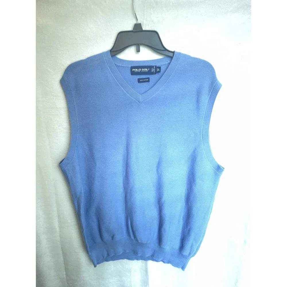 Polo Golf Ralph ‎ Lauren Sweater Vest Men L blue V neck